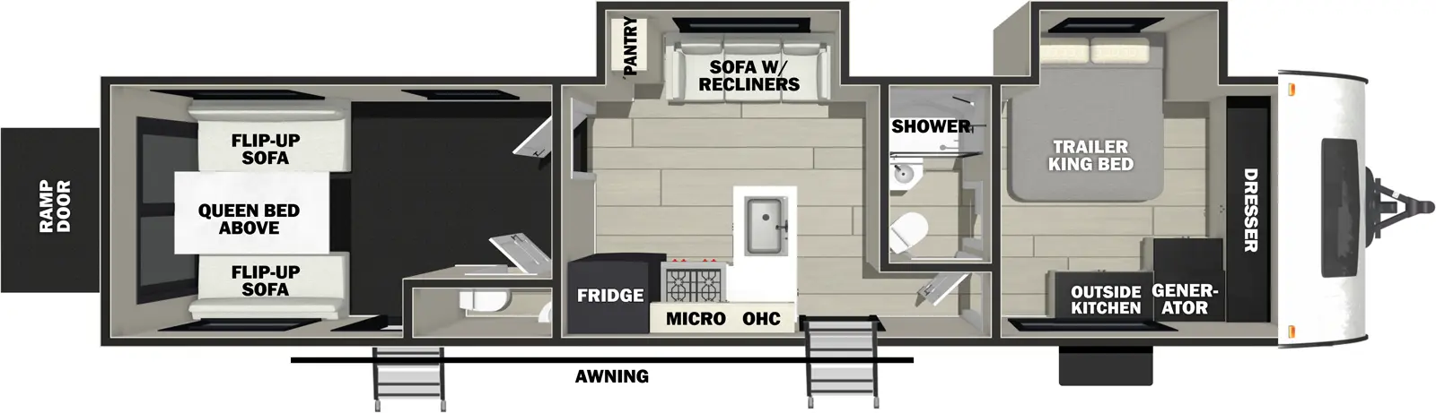 Vengeance Rogue Armored Travel Trailers 32L132 Floorplan